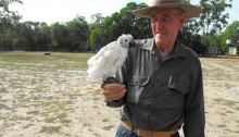John with Bramwell stations pet Cockatoo